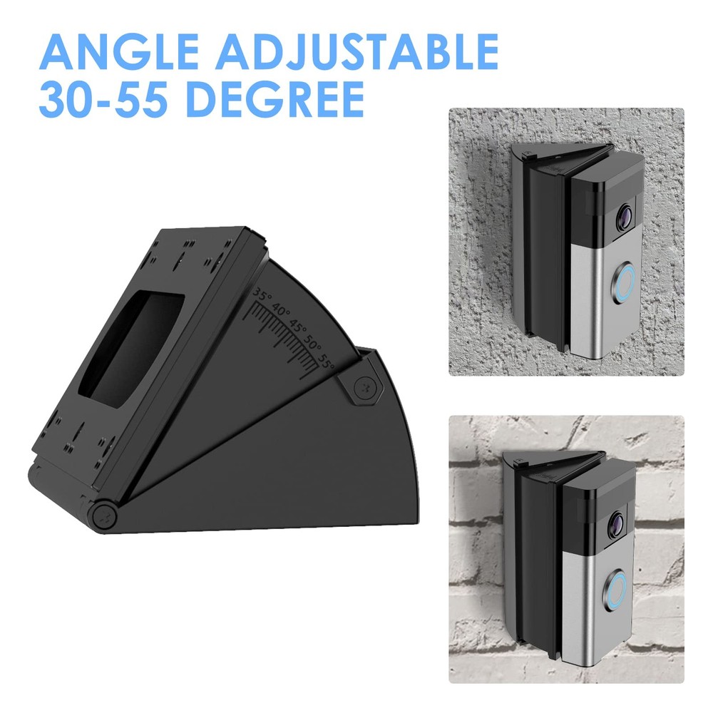 Adjustable Doorbell Angle Mount 30-55 Degree Wedge Bracket Kit
