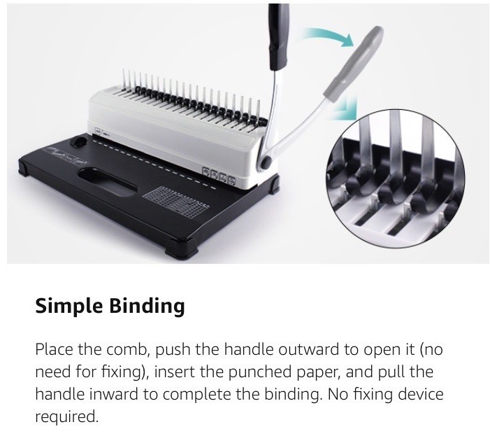 NEW Amazon Binding Machine 350 Sheets Comb Binder Adjustable + 700 Combs Bundle