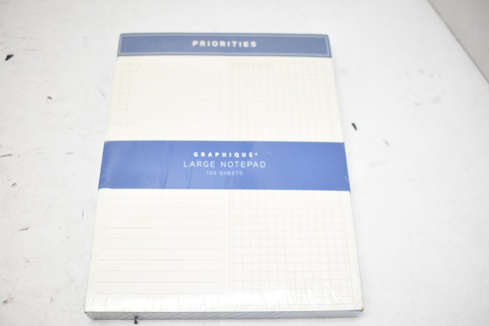Priotities Large Notepad Daily Planner 150 Sheets 6" x 8" Undated Notes