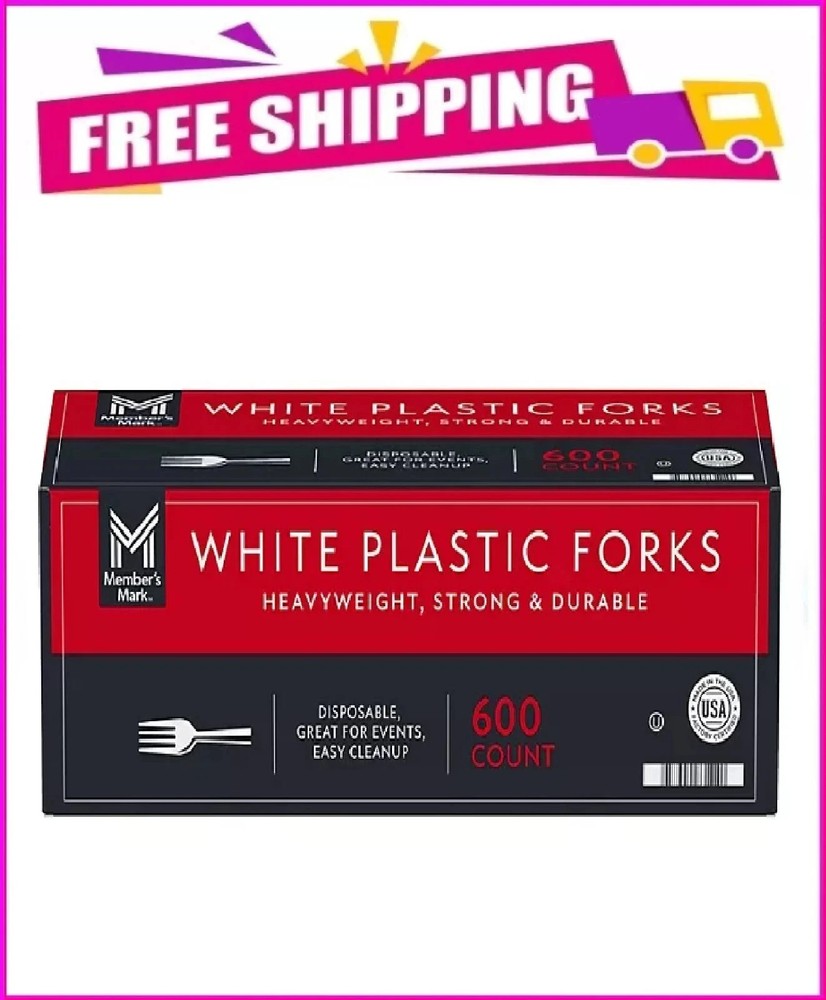 Member's Mark White Plastic Forks (600 ct)