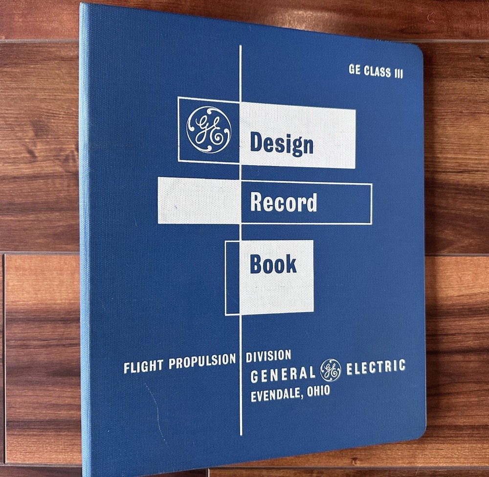 1960s General Electric Flight Propulsion Division Design Record Empty Binder