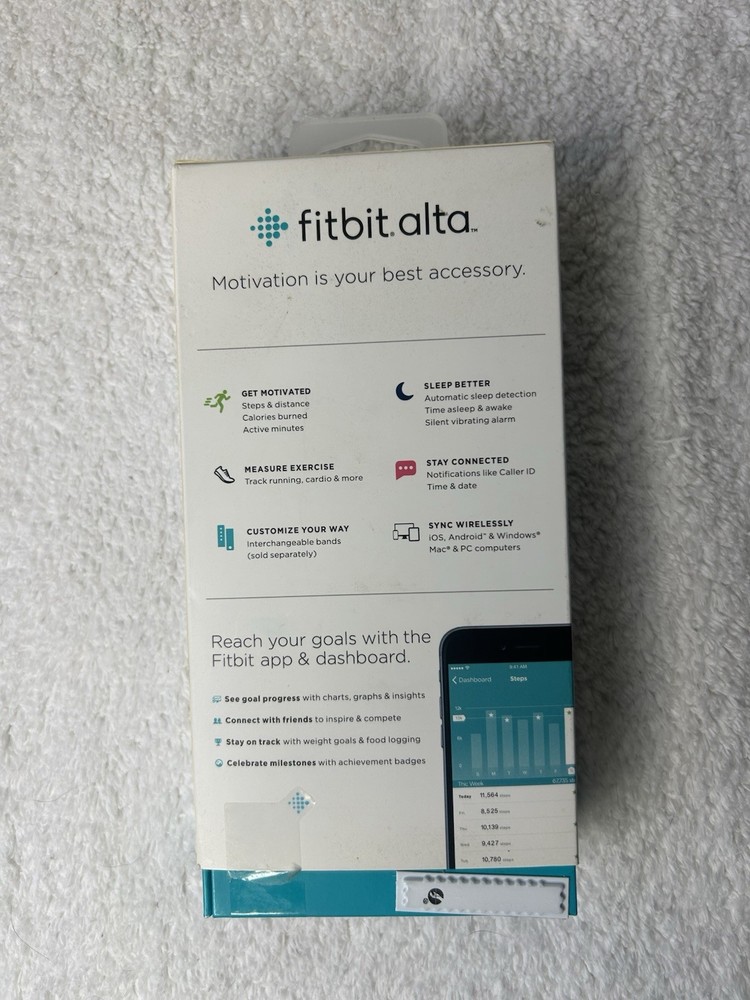 Fitbit Alta Heart Rate Activity Tracker, Sleep, Notifications, Black L/G