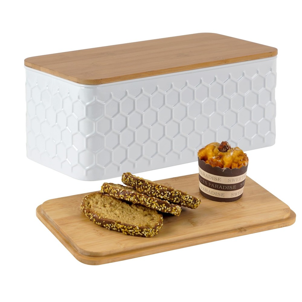 Large Bread Box for Kitchen Countertop Corner Breadbox for Homemade Bread Met...