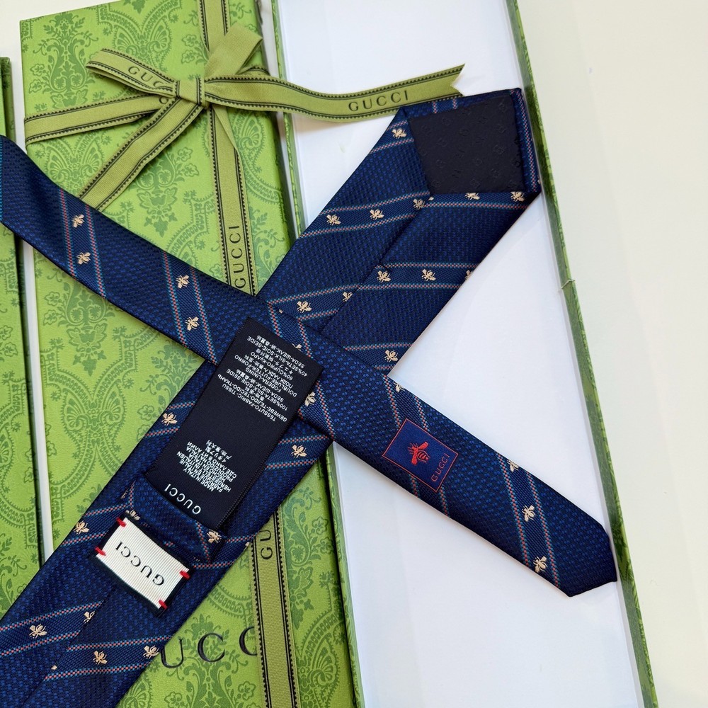 GUCCI Tie Blue silk Width_8CM