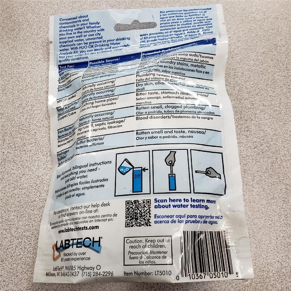 = LabTech Drinking Water Analysis Kit H20 OK Plus Water USA MADE LT5010