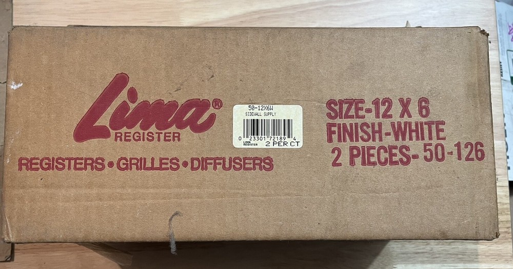 2 Pack Lima 12x6 White Sidewall Register Bracket with Screws