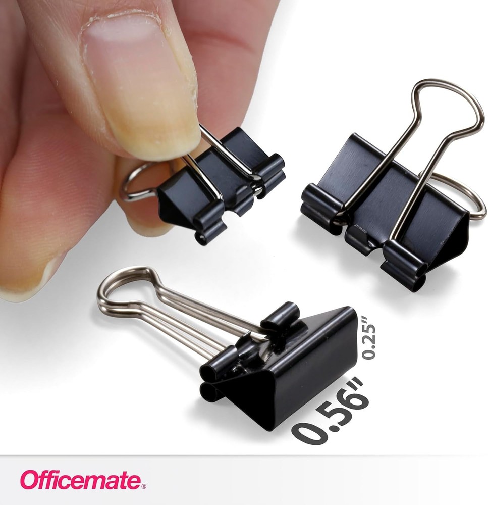 Black Heavy-Duty Mini Binder Clips – 144 Count for Secure Document Organization