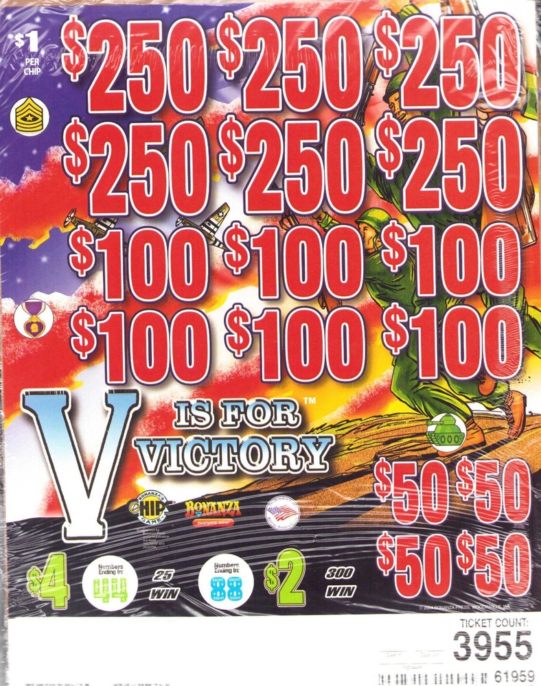Pull Tab Tickets - Chip - Game - V for Victory - 3,955 ct
