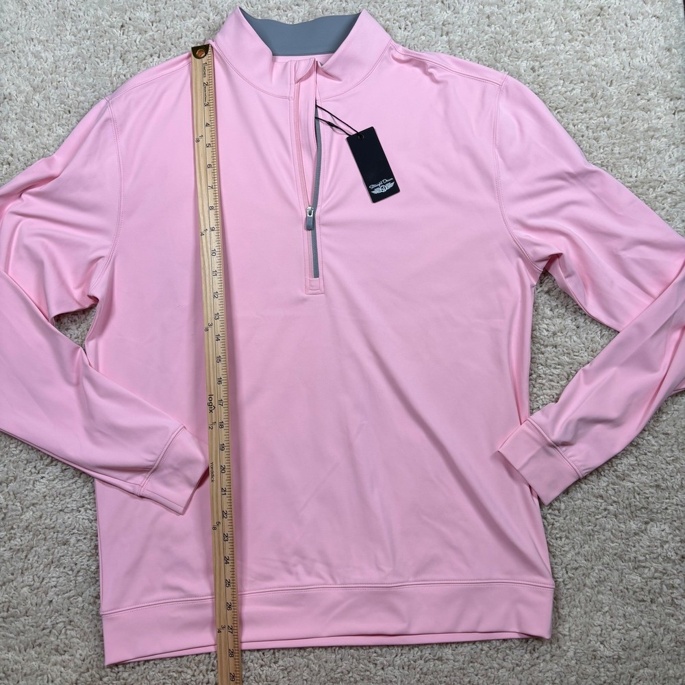 Straight Down Patron 1/4 Zip Men Medium Pink NEW Performance Pullover Golfcore