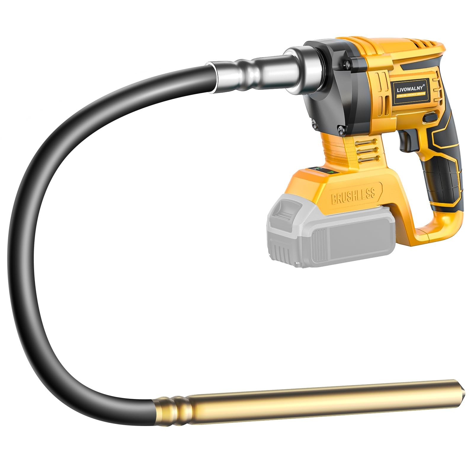 Handheld Concrete Vibrating Tool Compatible with Dewalt 20V Battery, 600W Cordle