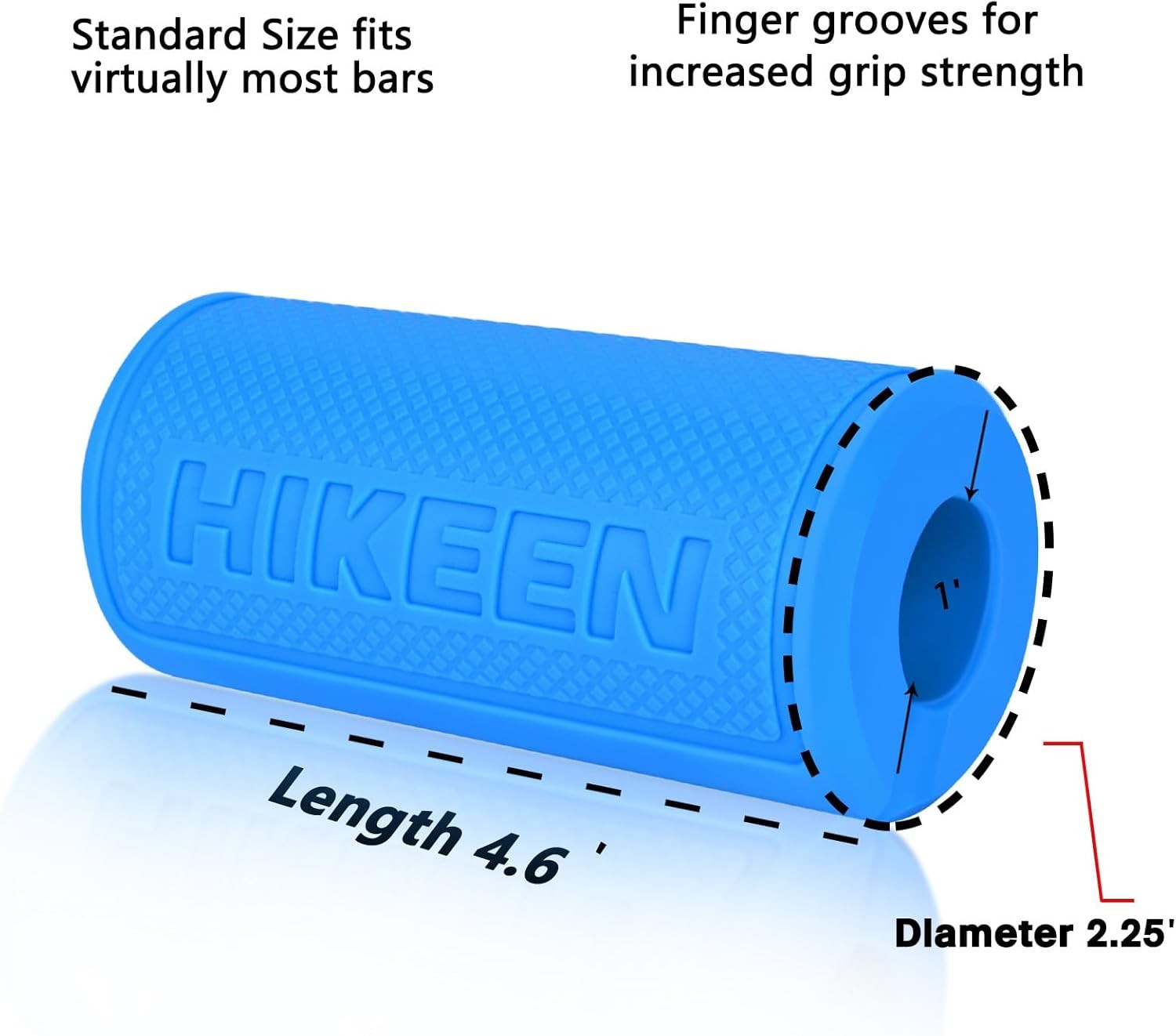 Thick Bar Dumbbell Grips,Non Slip Hard Rubber Barbell Grips-2.25" Outer Diameter