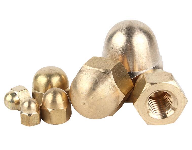 Brass Solid Hex Cap Nuts Hex Acorn Nut M3 M4 M5 M6 M8 M10 M12 M14 M16 Select