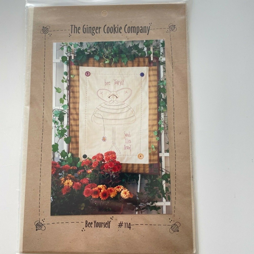 The Ginger Cookie Company Embroidrey Pattern 19' x 25" Bee Yourself