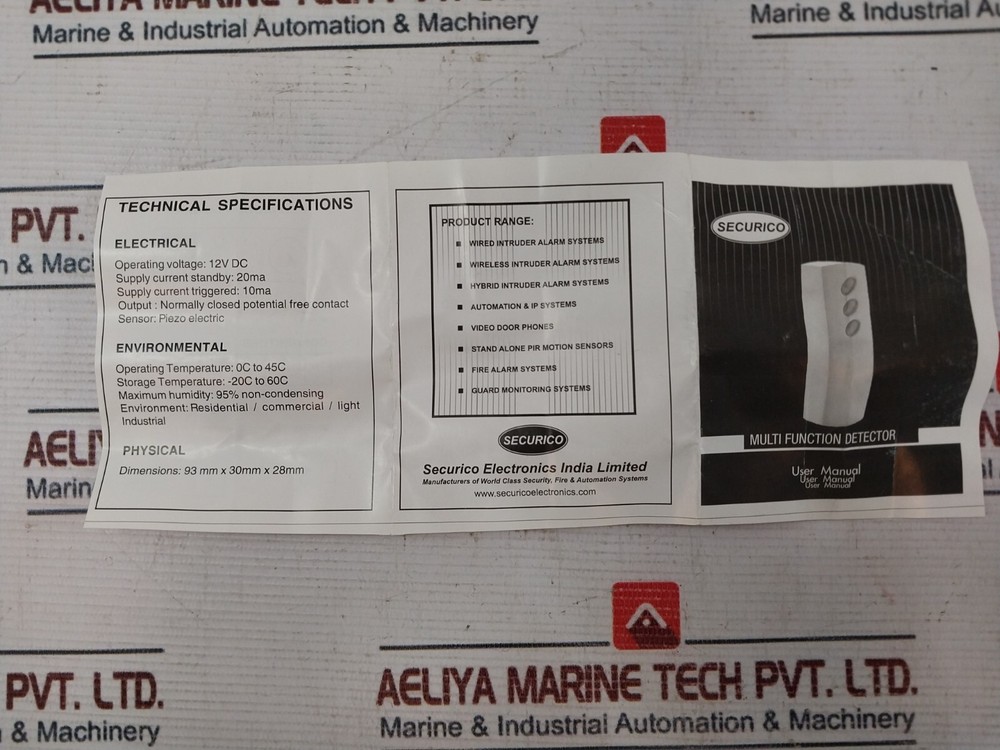 Securico Sec-Mfd Multi Function Detector 12V DC 20MA