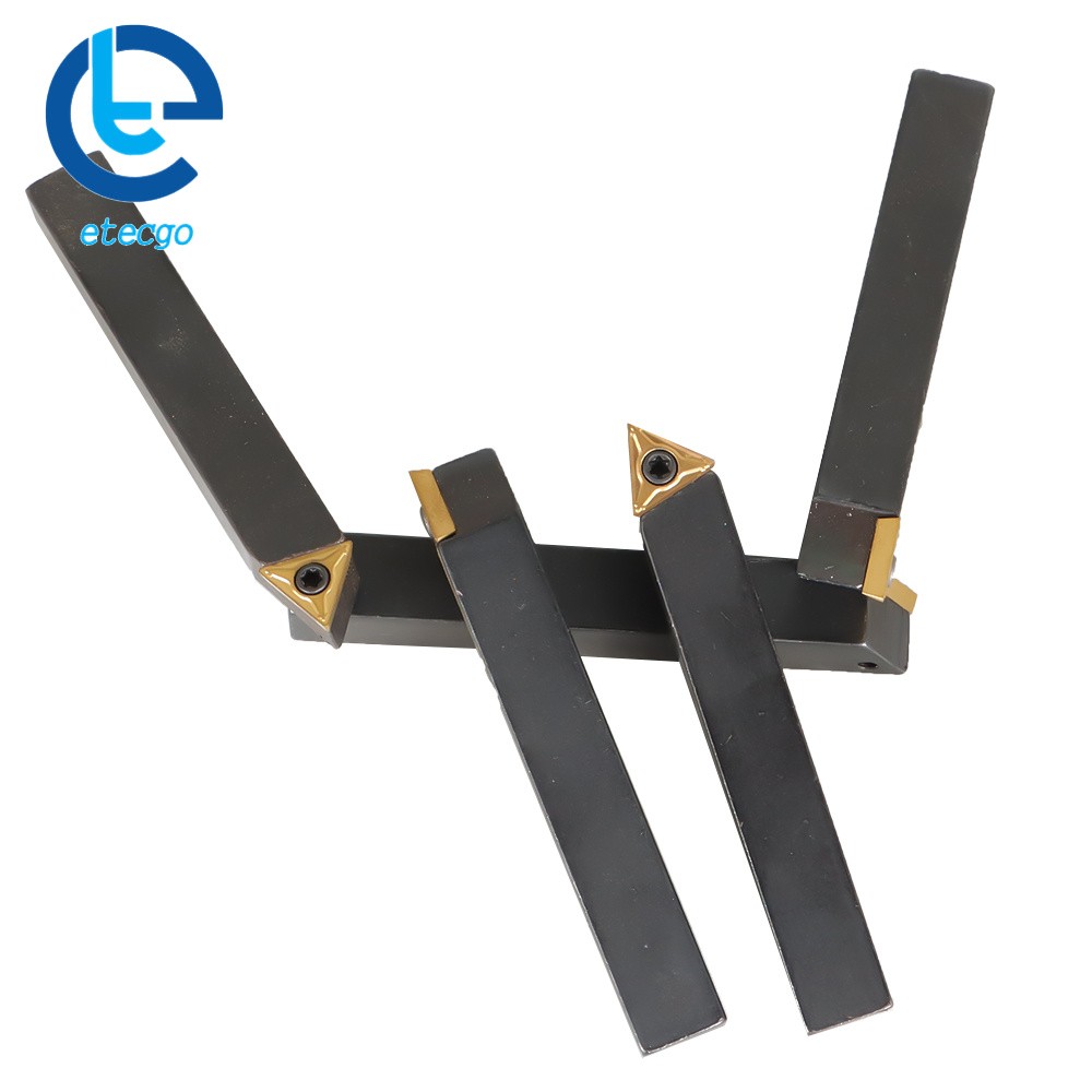 Carbide Indexable Turning Tool Bit With Carbide Inserts 5 PACK 3/8"