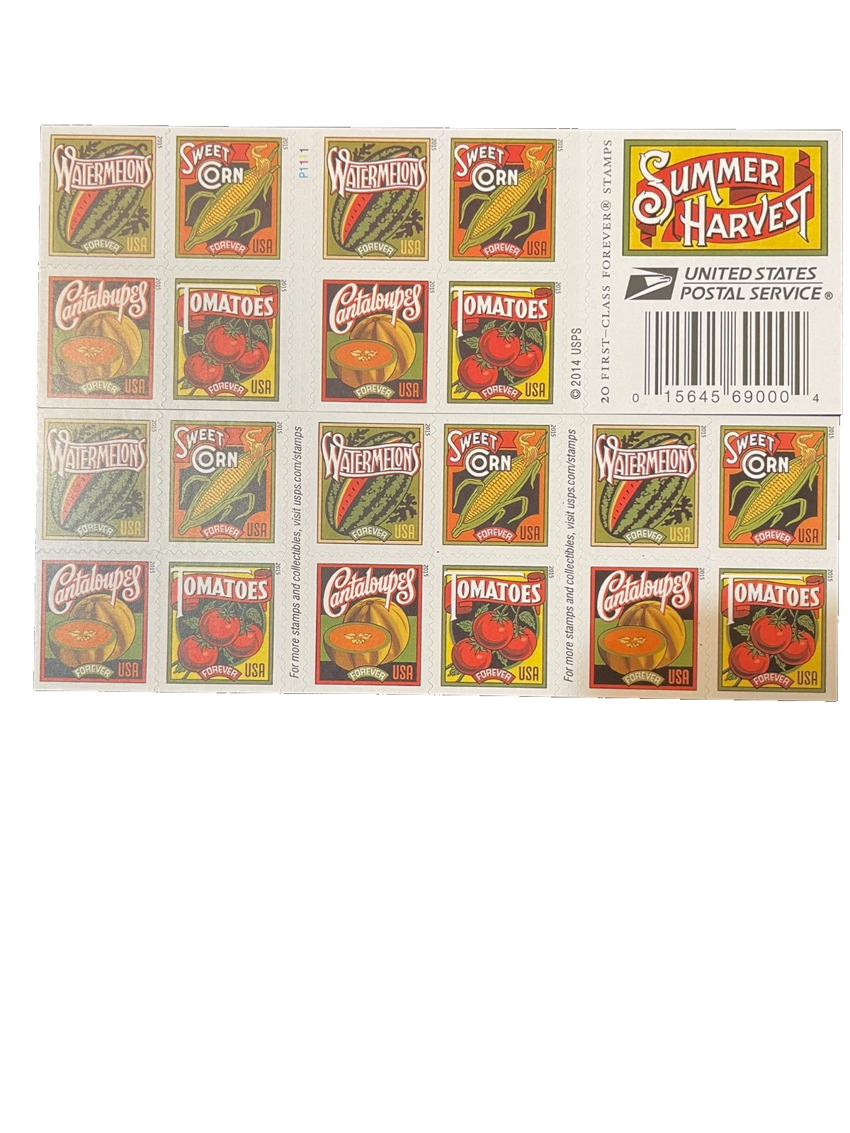 2014 Summer Harvest Stamps Sheet of 20 - Forever - MNH