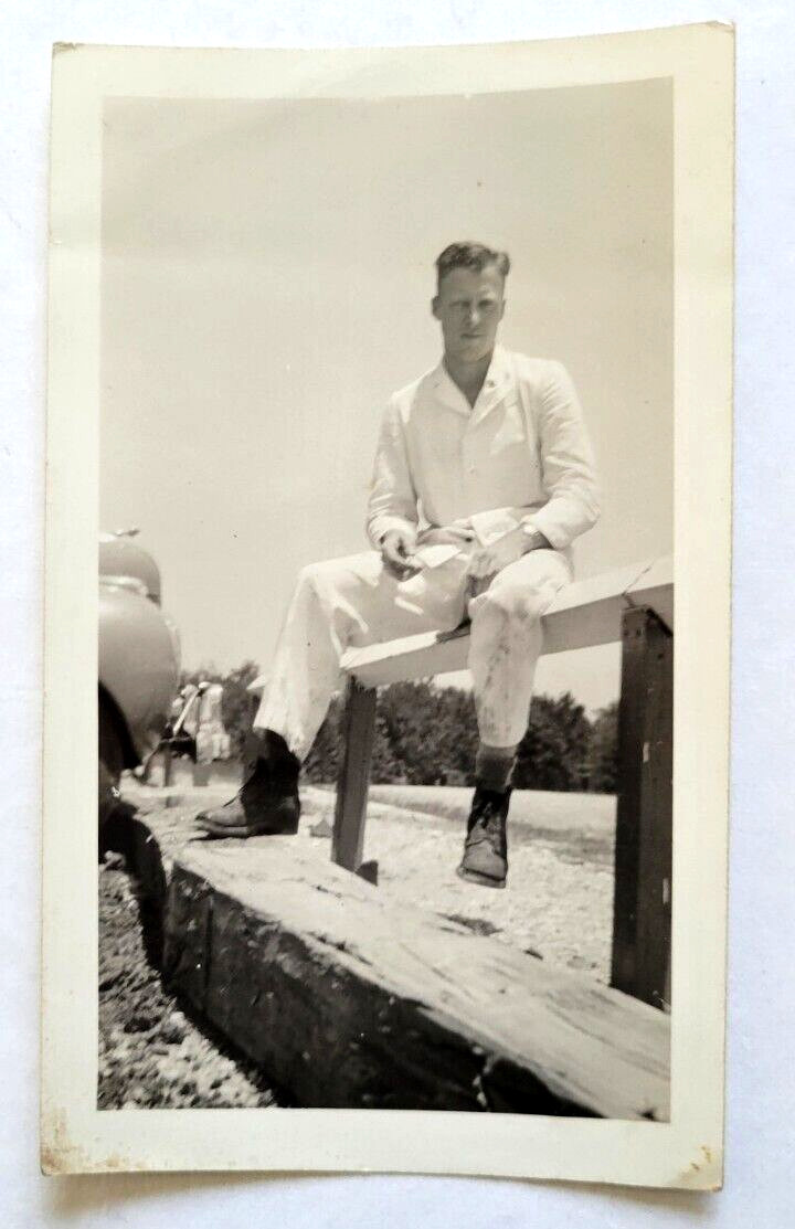 WWI Era Original Glossy 2 Photos U.S. Military Soldiers in Partial Uniform