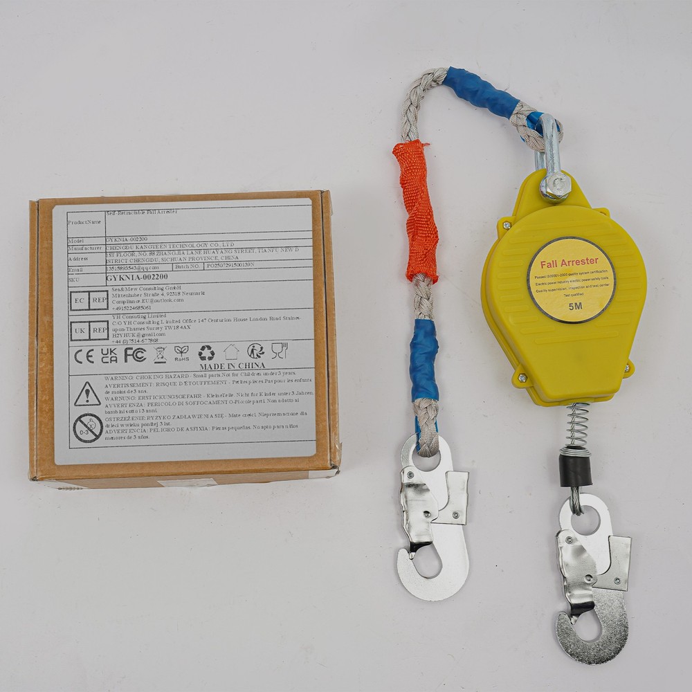 Self-Retractable Fall Arrester Yellow Fall Arrest Protector Fall Protection Gear