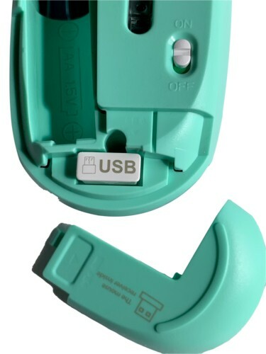 Mint Green to Purple - Wireless Optical Mouse & USB Receiver