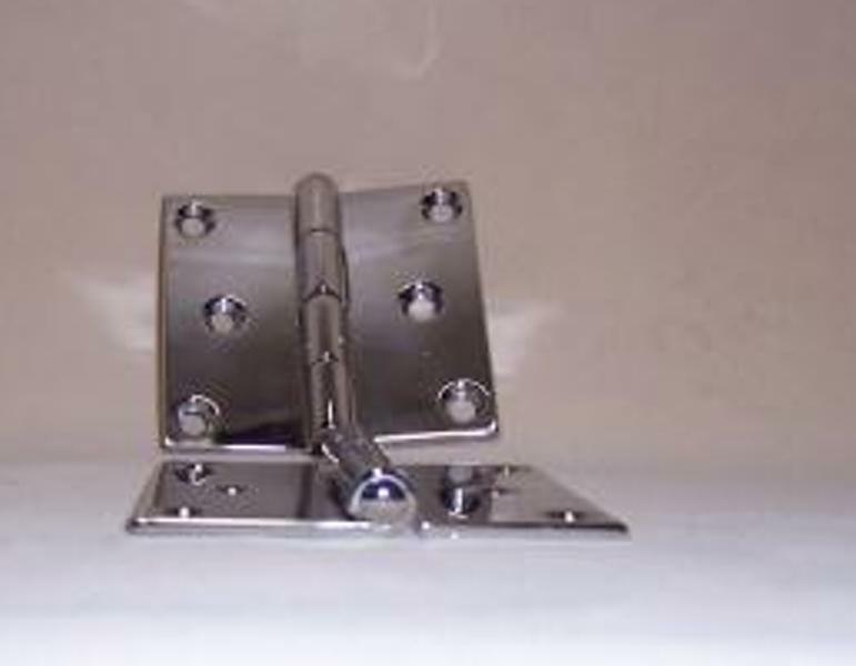 Two Perko 3" x 3" Chromed Brass Butt Hinges