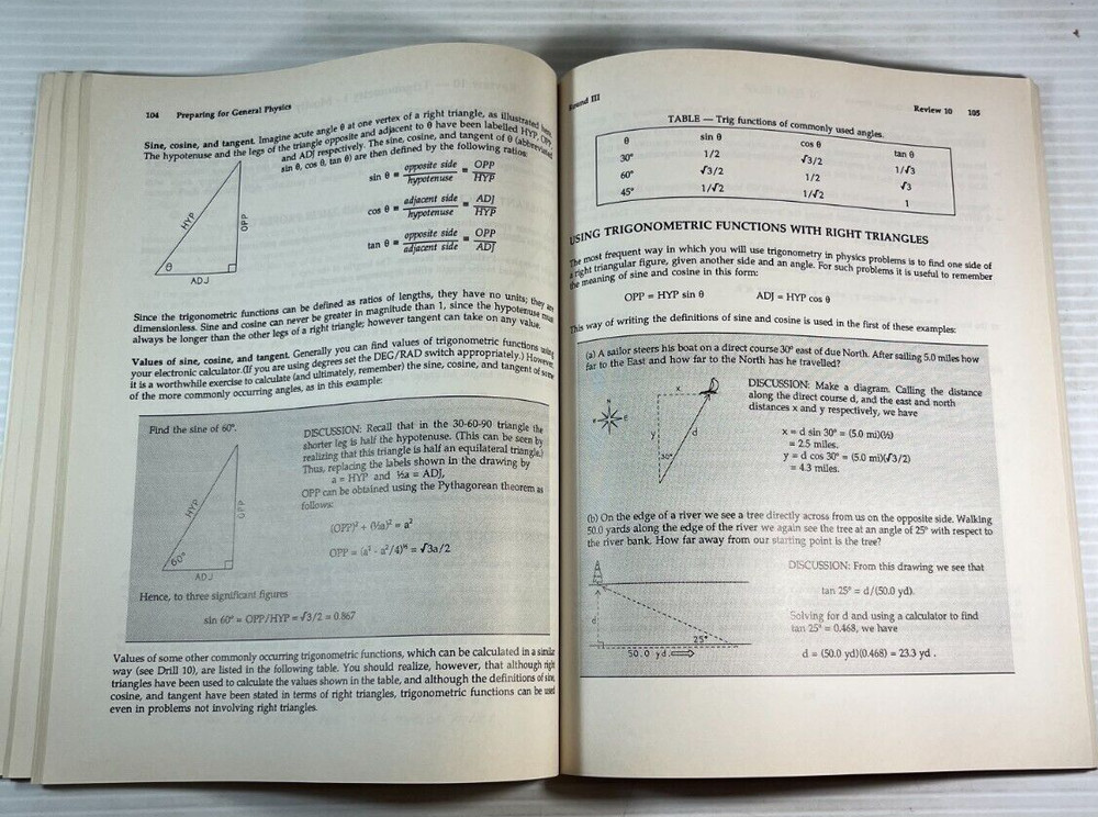 Preparing for General Physics Math Skill Drills and Other Useful Help 1992 USED