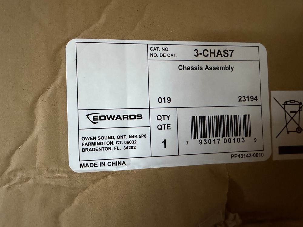 Edwards EST3 3-CHAS7 Control Panel Chassis - New In Box