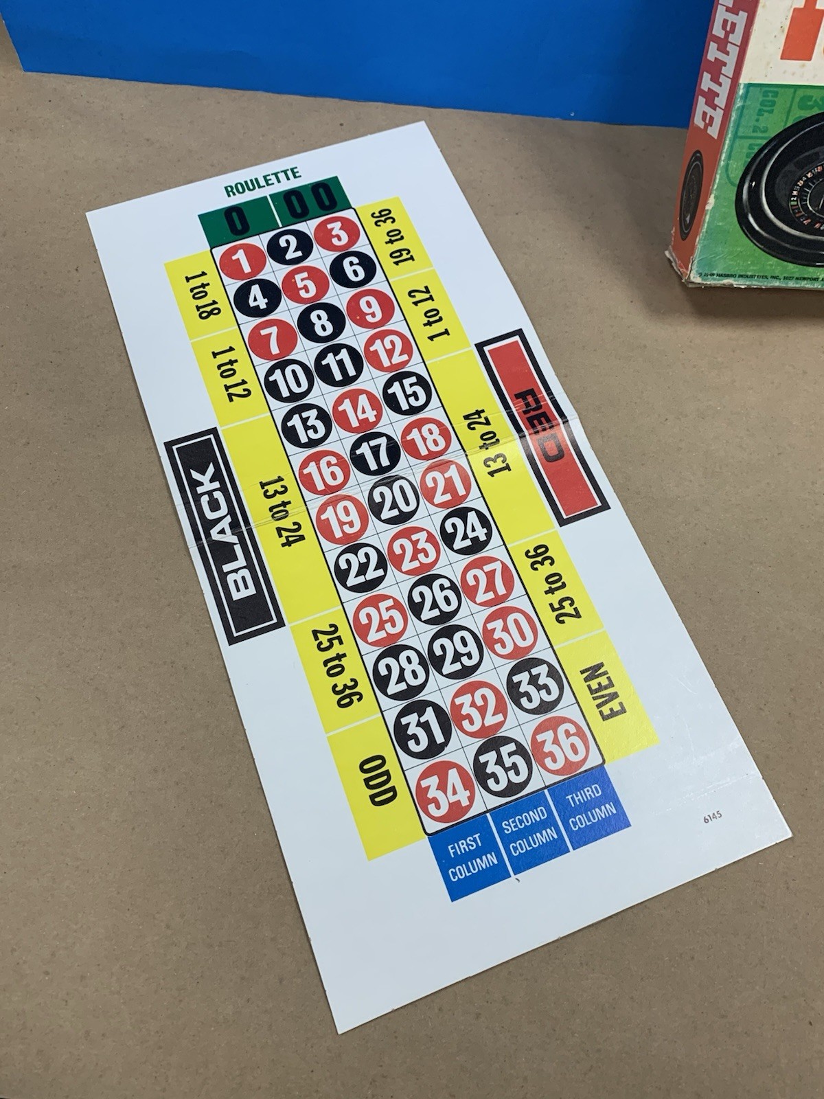 Vintage 1969 Hasbro Casino Roulette Board Game #6145 Complete Original