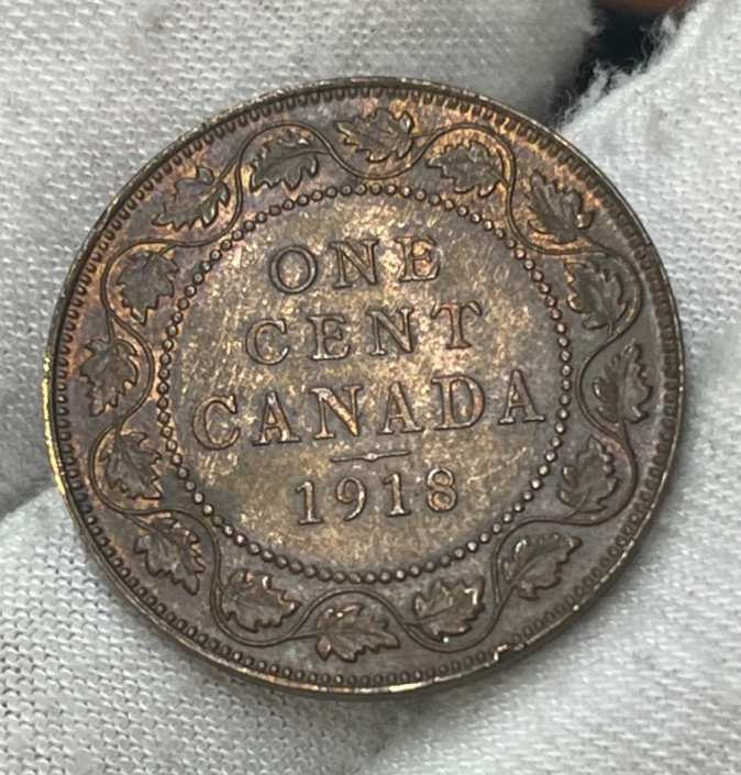 1918 Canada One Large Cent Coin Excellent Condition High Value