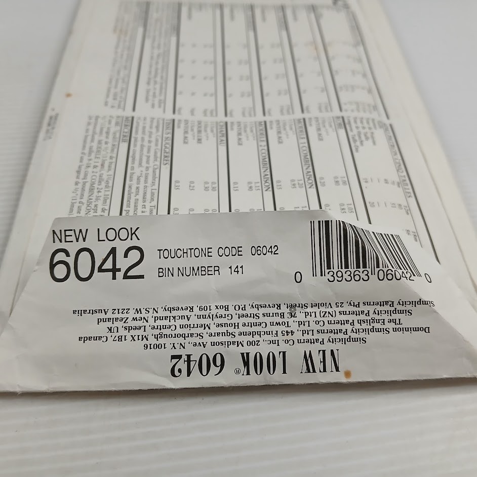 New Look sewing pattern 6042 - NOT CUT