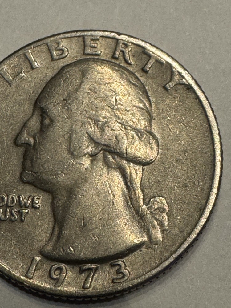 RARE 1973 WASHINGTON QUARTER "NO MINT MARK/RIM ERROR" Multiple Errors
