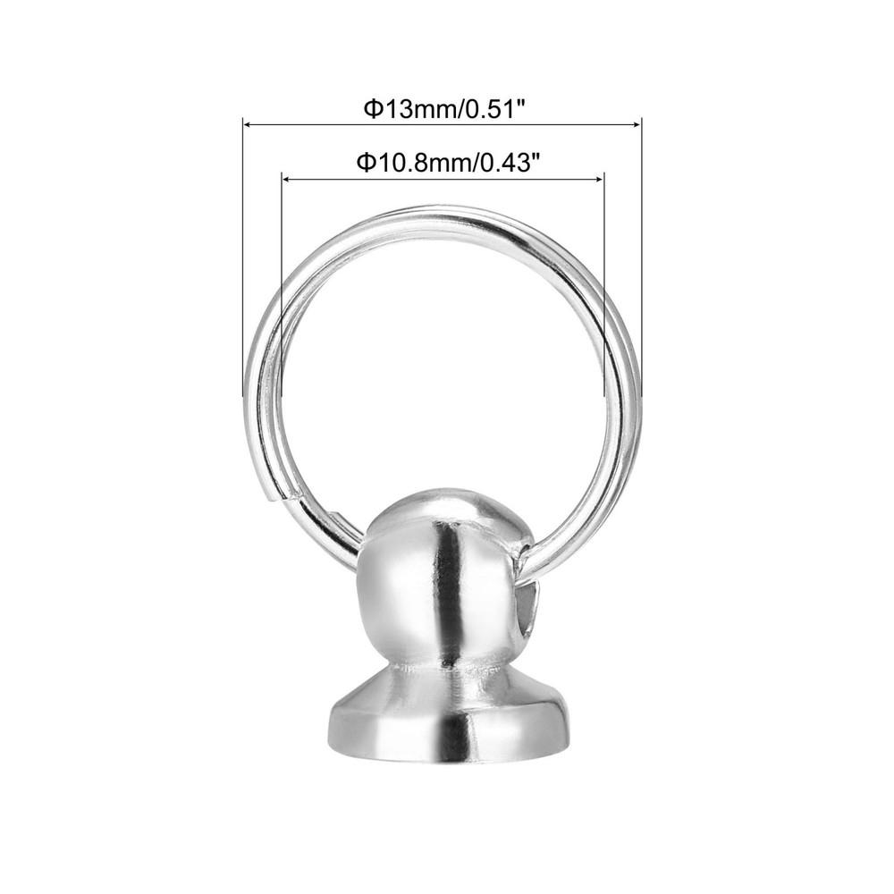 0.47" Round Button Head Pin Rivets Screw Silver 10pcs