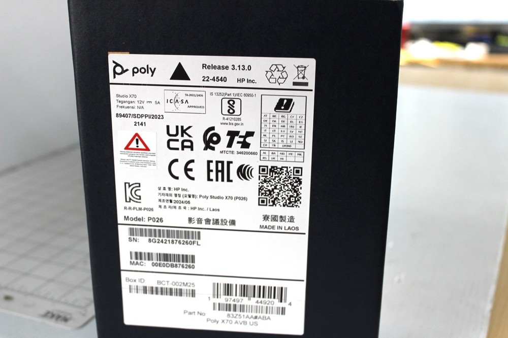 Poly Studio X70 Video Conferencing Bar - P026