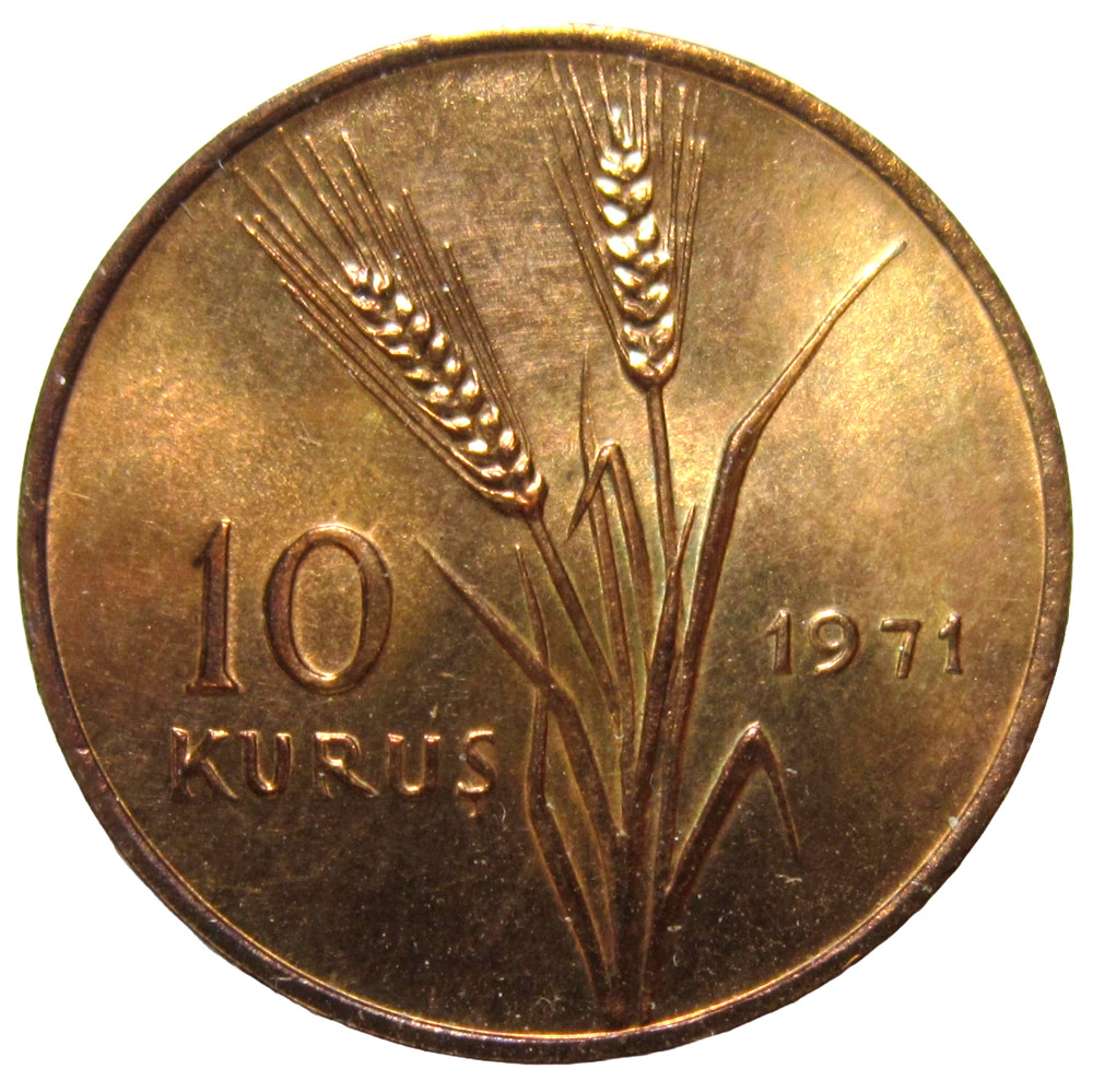 TURKEY. 10 KURUS, 1971. UNCIRCULATED.