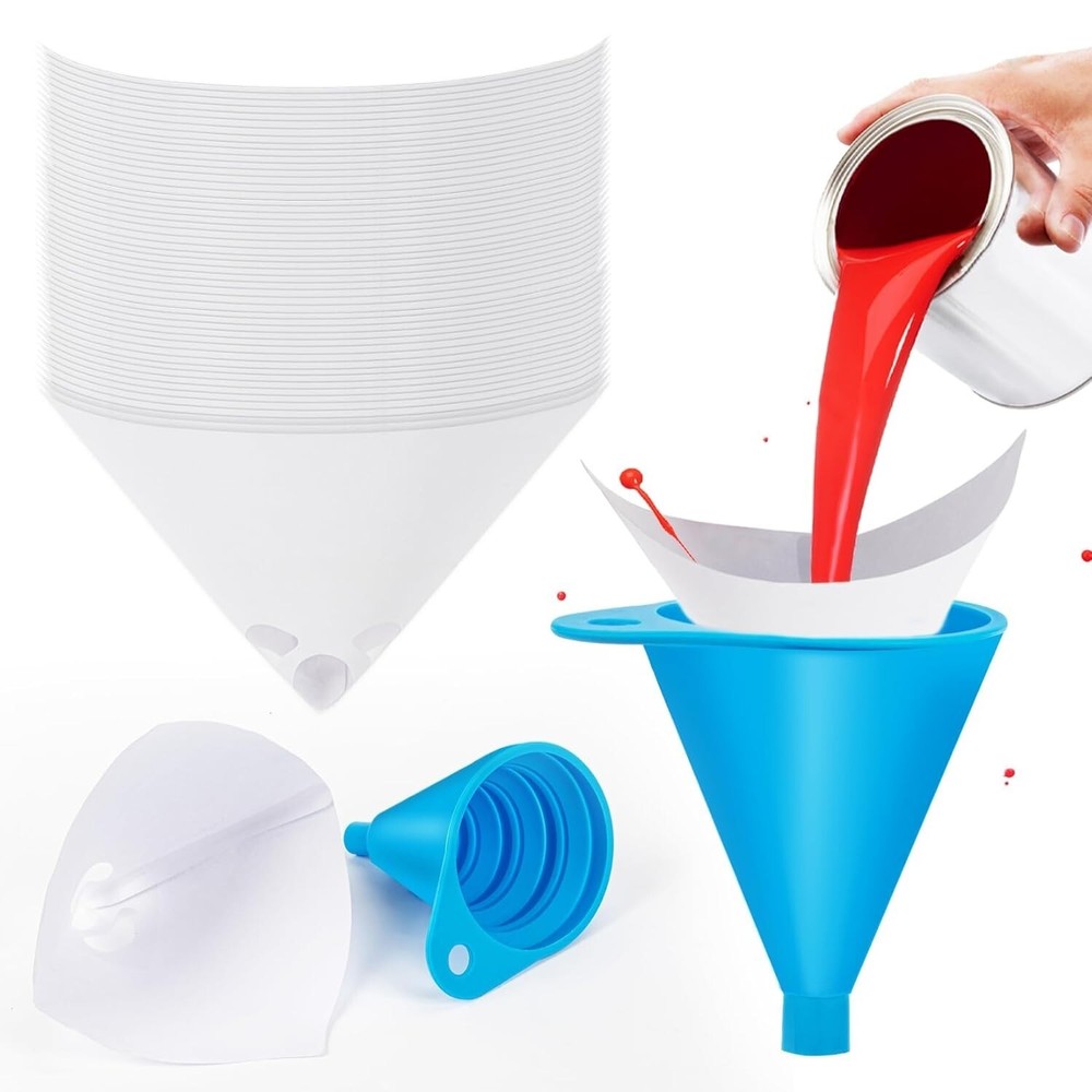 75 Paint Strainers Paper Cone Mixing Cup Strainer Fine Mesh White Funnel Tools