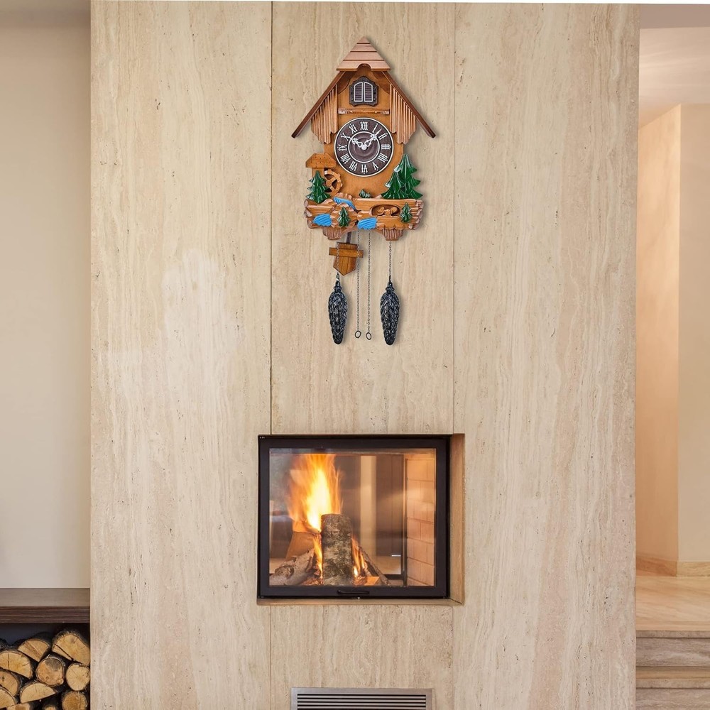 Cuckoo Clock with Automatic Night Mode, Swinging Pendulum and Quartz Movement...