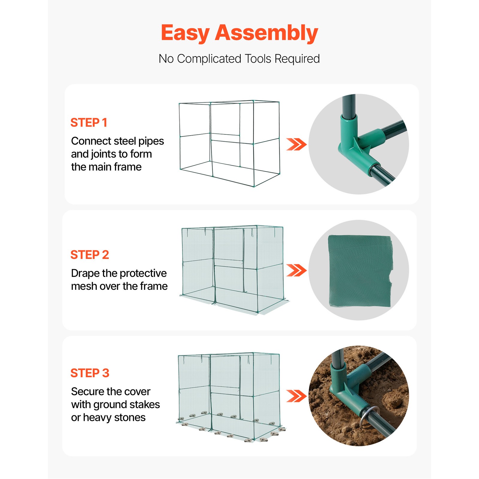 Uimoso Garden Crop Cage 7.8x3.9x5.9 ft Wind-Resistant Plant Protection Tent