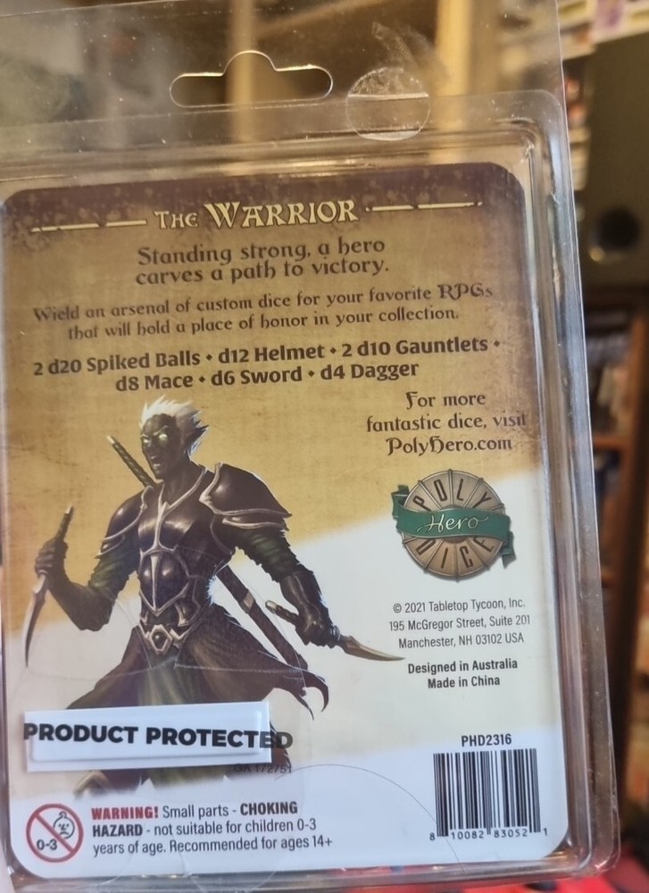 The Warrior 8 Dice Set Ghost Knight Poly Hero Dice