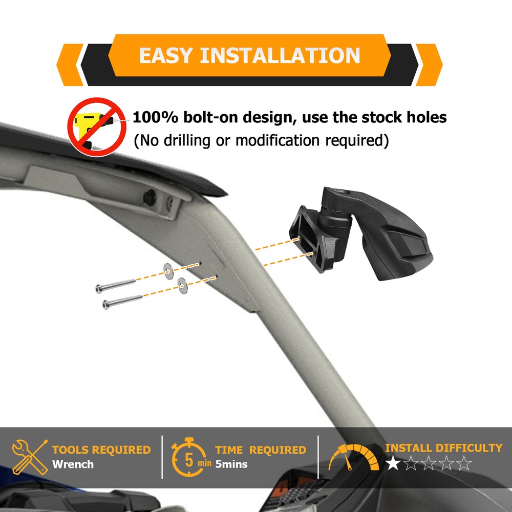 Rear Side View Mirrors w/Automatic Reset Function For Can Am Maverick X3 2017+