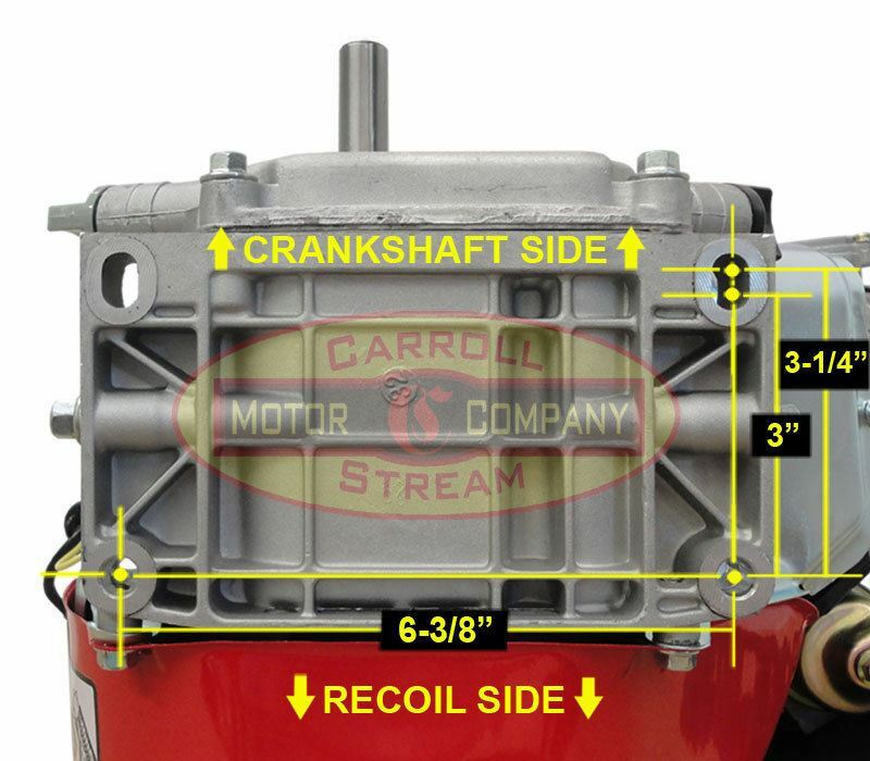 New 6.5HP 6:1 Gear Reduction Gas Engine Cement Mixer Side Shaft Pull Small Motor