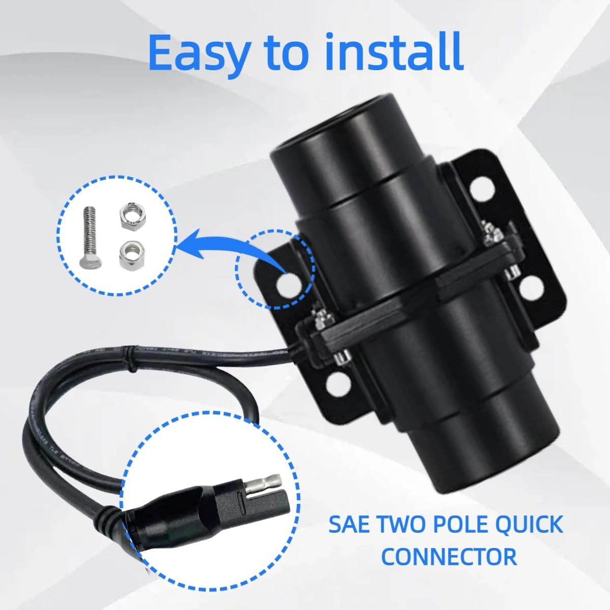 200LBS 12VDC Vibrator Vibration Motor for Salt Sand Spreader & Concrete Mixer, H