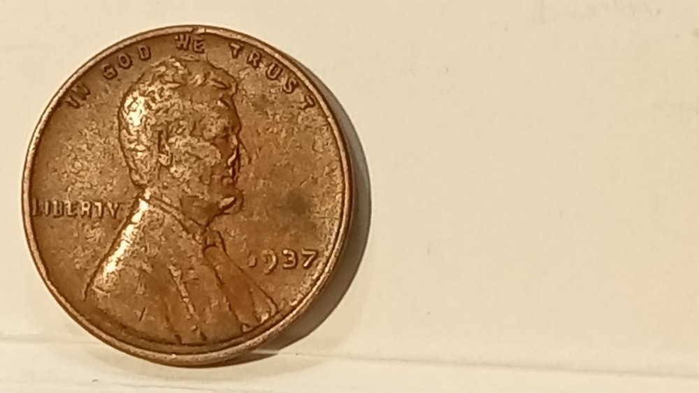 1937 Lincoln Wheat Cent Error Coin Rare Lamination