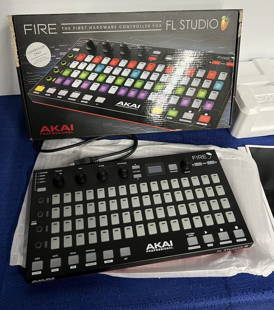 Akai Professional Fire FL Studio USB Midi Pad Controller Open Box