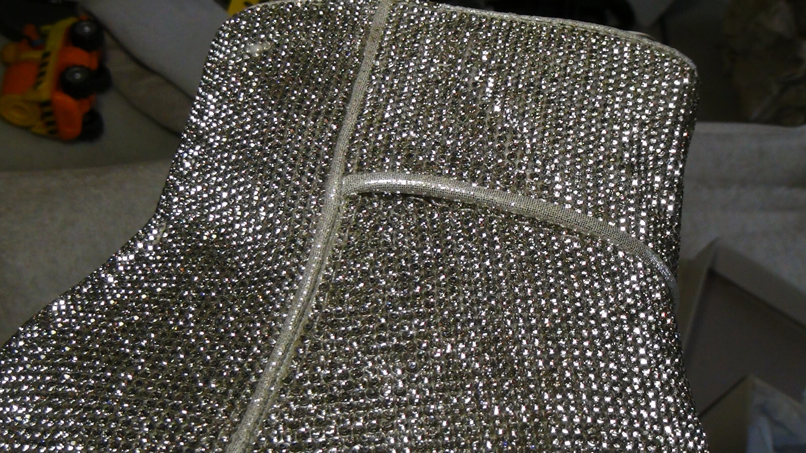 A New Day Cailin Womens Rhinestone Wide Width Ankle Boots Silver Size 8W