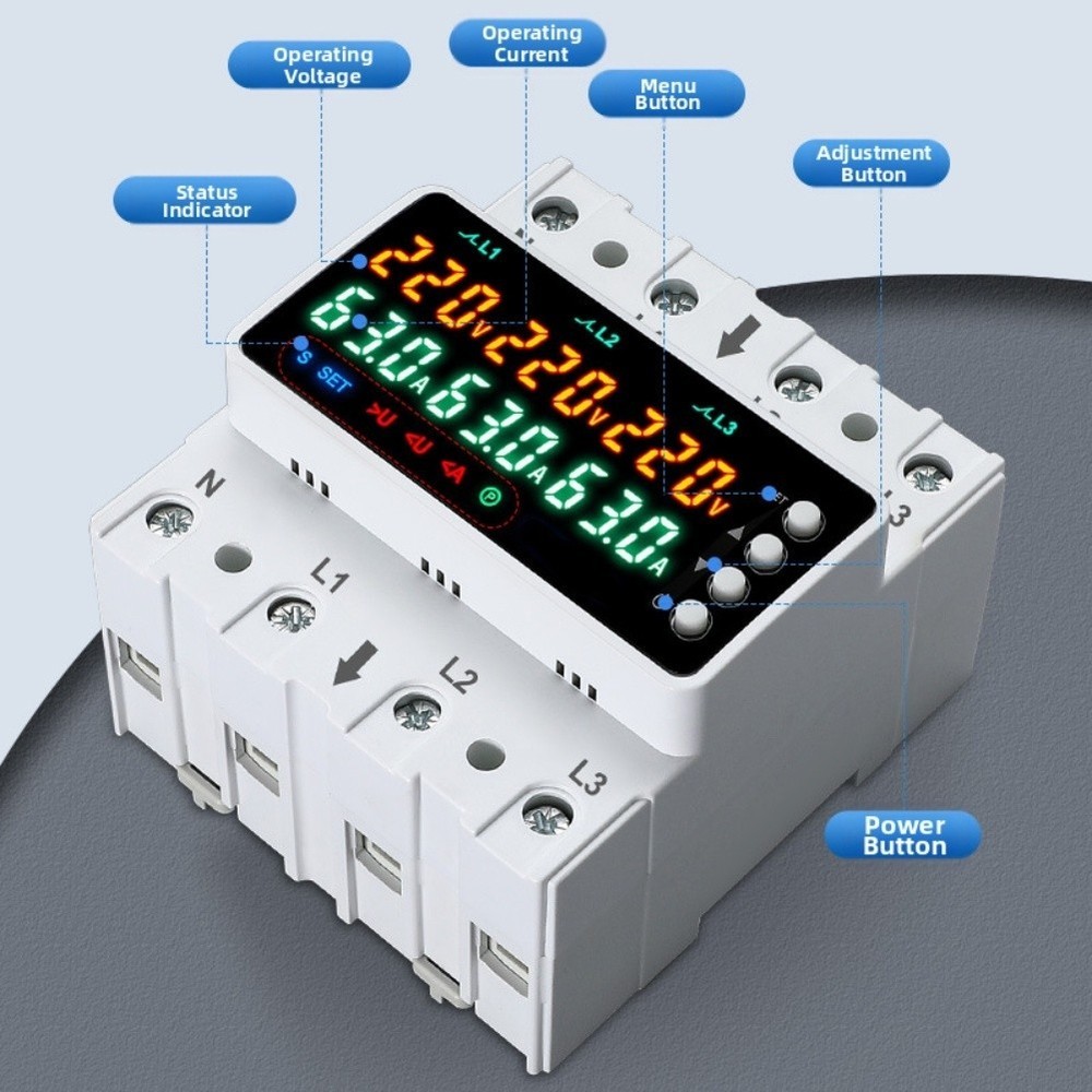 Adjustable Voltage and Current Protector with Phase Loss Detection for Home Use