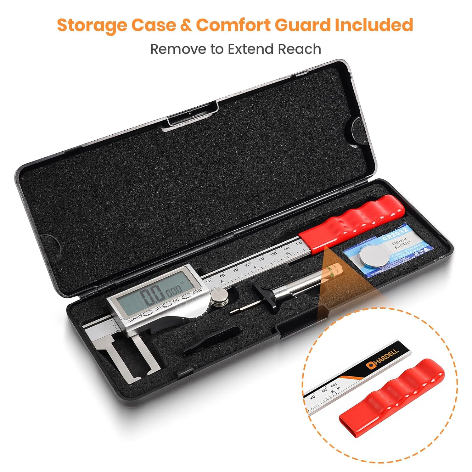 HARDELL Digital Caliper, Disc Brake Rotor Micrometer- F/MM/in, Brake Measuring T