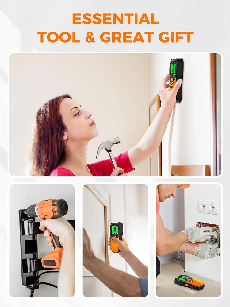 Mecurate Stud Finder Wall Scanner Sensor - 5 in 1 Electronic Stud with LCD Displ