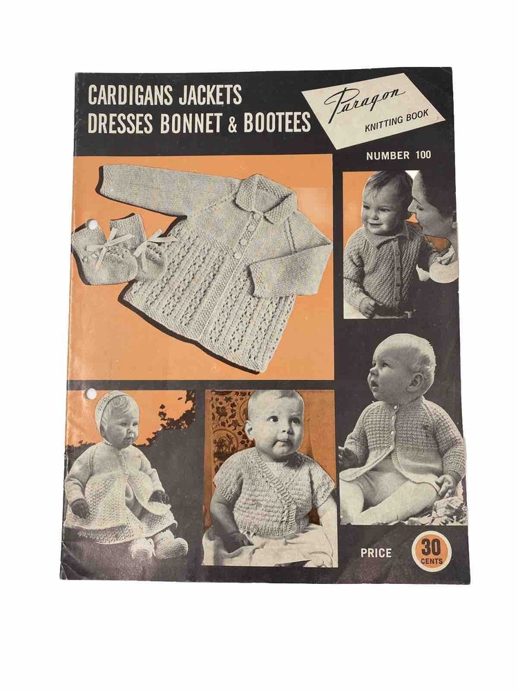 Paragon 100 Childrens Babies Cardigans Vintage Knits Patterns