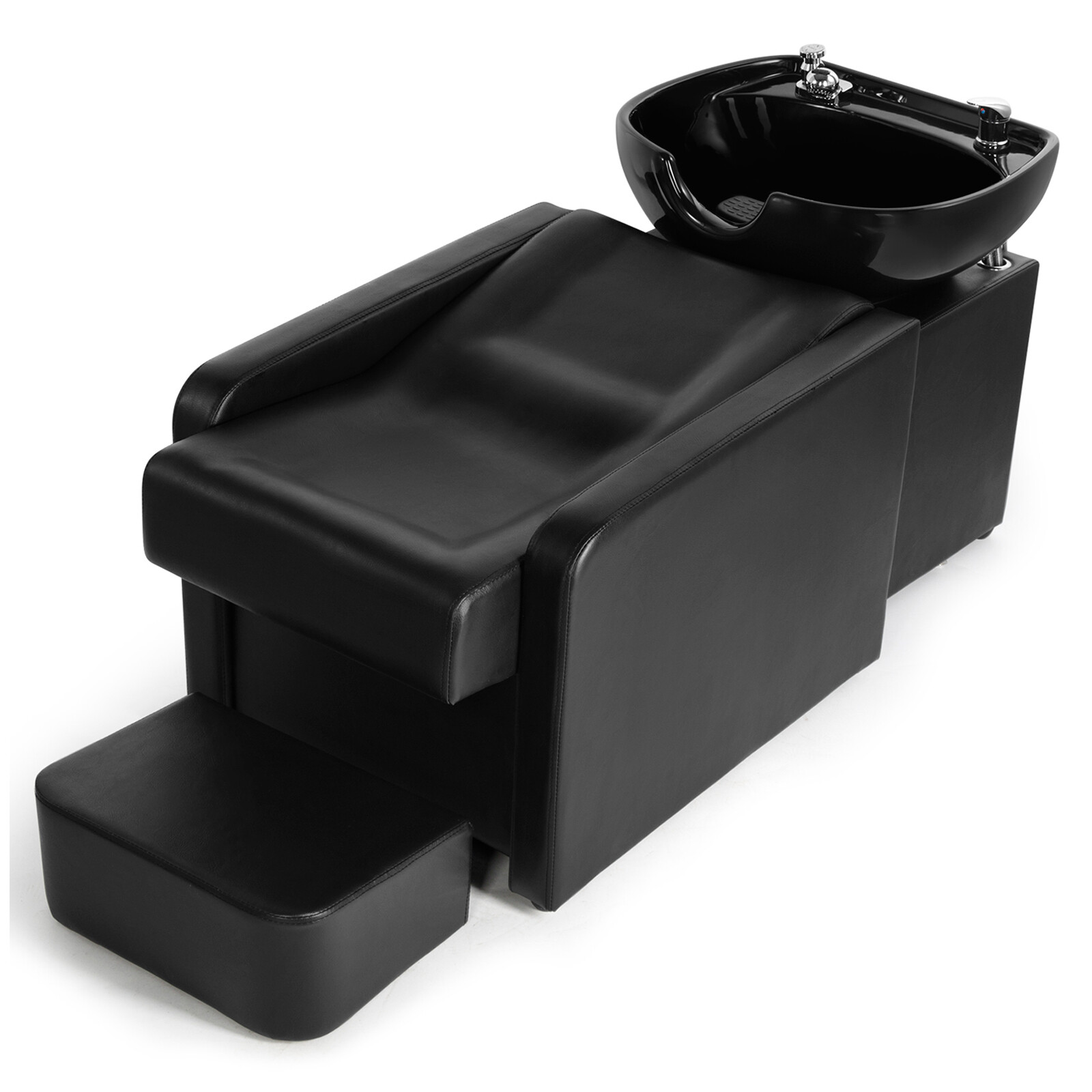 Backwash Unit Ceramic Bowl Sink Barber Chair Shampoo Salon Spa Beauty w/Footrest