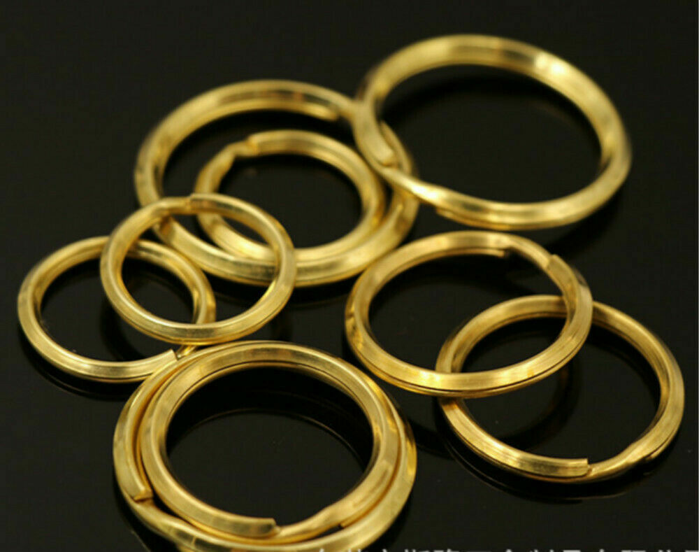 20mm-32mm 10pcs DIY Leather Craft Solid Brass Hoop Loop Key Ring Buckle Circle
