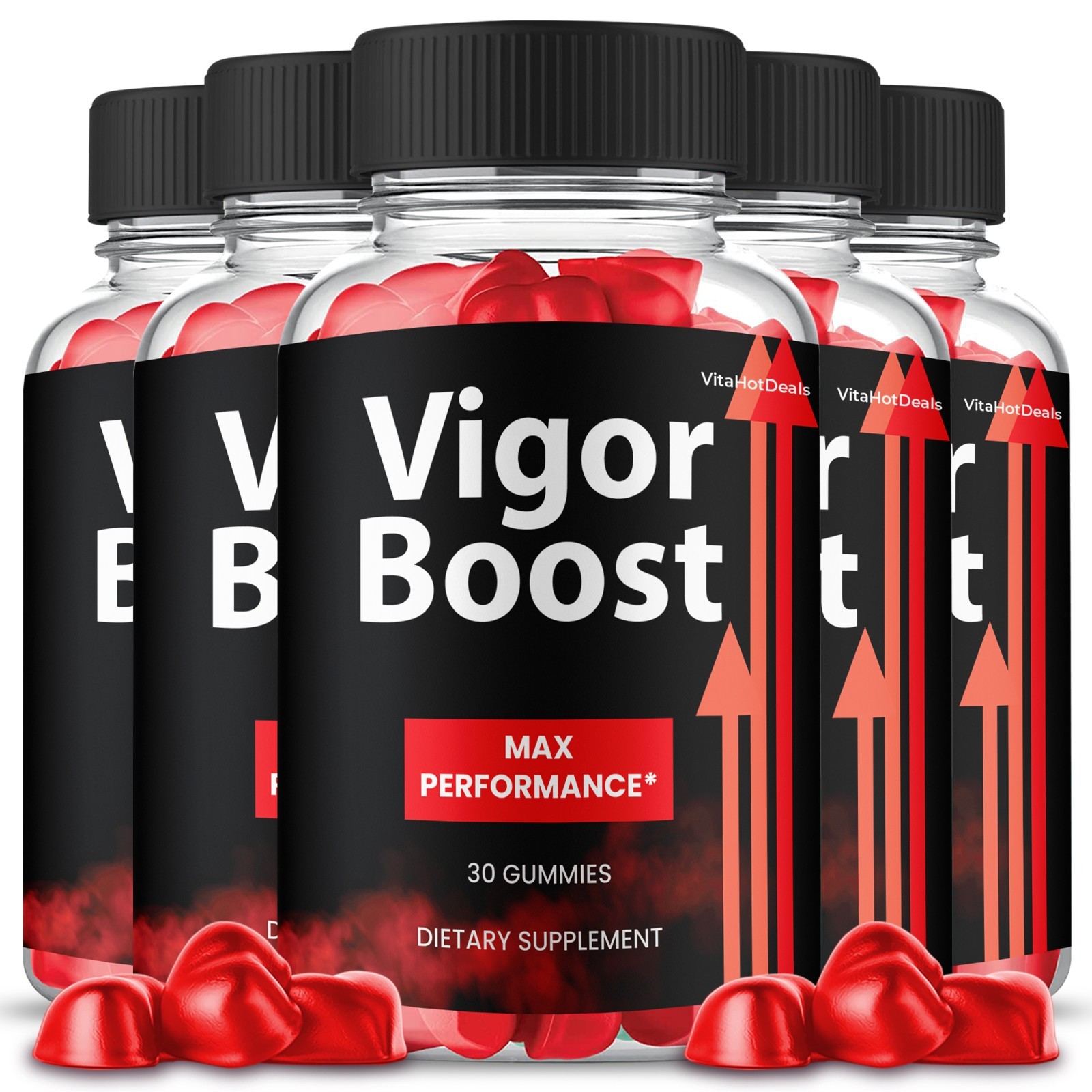 Vigor Boost Gummies,  Max Strength Formula, VigorBoost Supplement (5 pack)